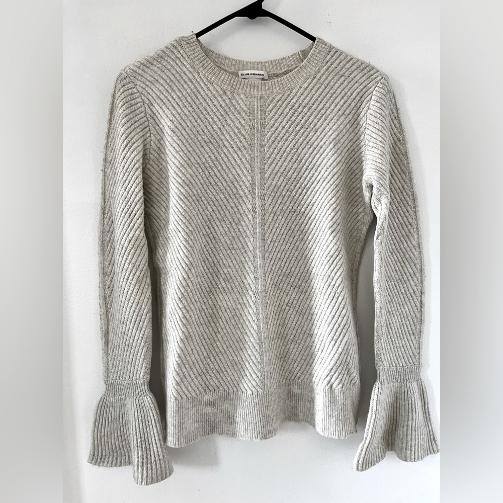Club Monaco Andreah Bell Sleeve Sweater in Grey